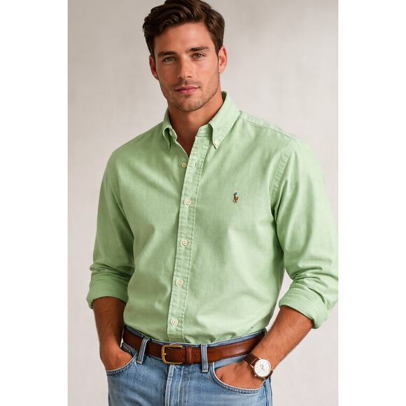Ralph Lauren Other - Ralph Lauren Yarmouth Oxford Button Down Shirt Green Pony Logo Men's 16.5